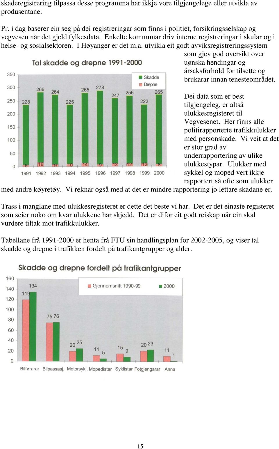 Enkelte kommunar driv interne registreringar i skular og i helse- og sosialsektoren. I Høyanger er det m.a. utvikla eit godt avviksregistreringssystem som gjev god oversikt over uønska hendingar og årsaksforhold for tilsette og brukarar innan tenesteområdet.