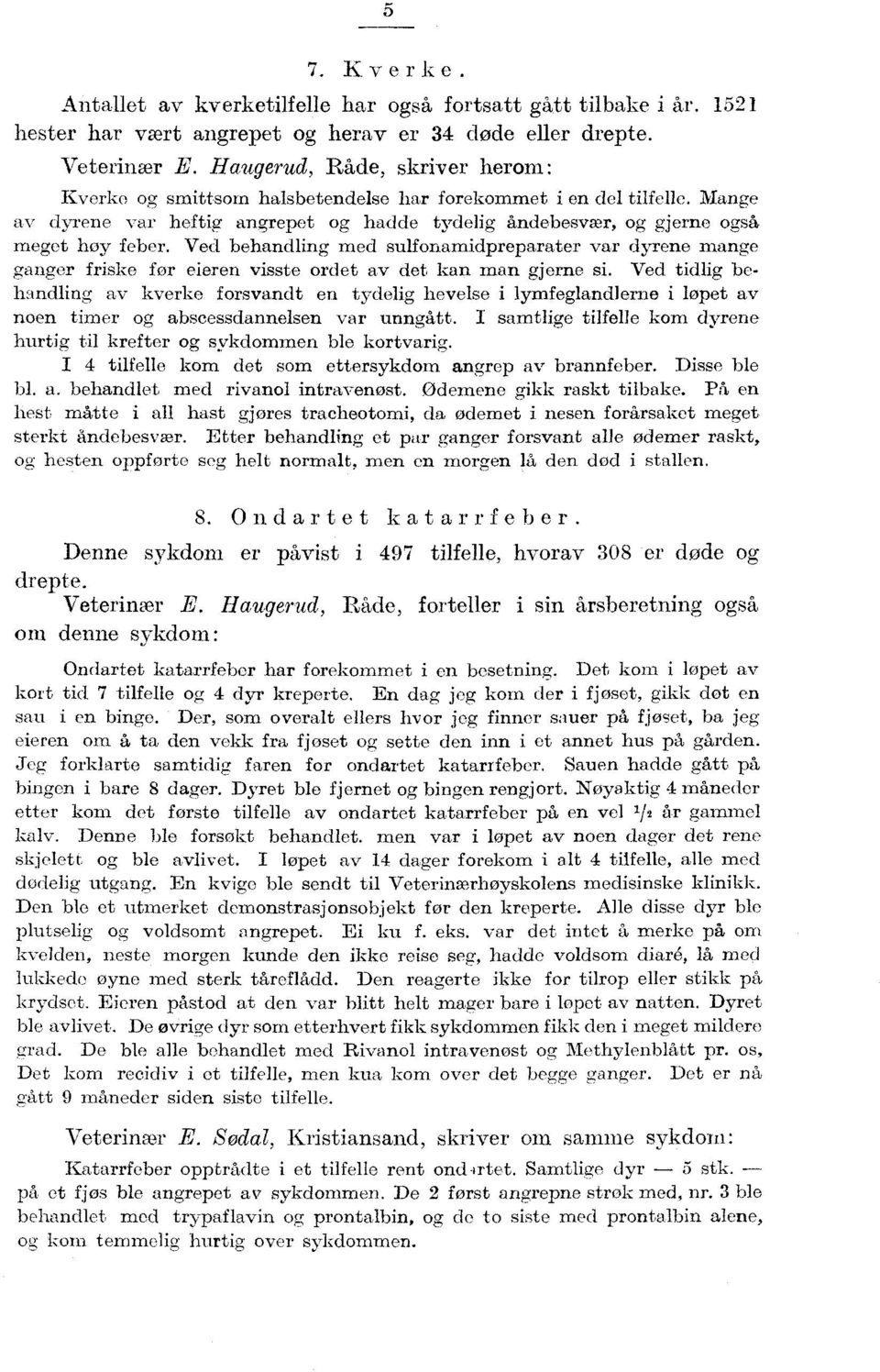 Ved behandling med sulfonamidpreparater var dyrene mange ganger friske for eieren visste ordet av det kan man gjerne si.