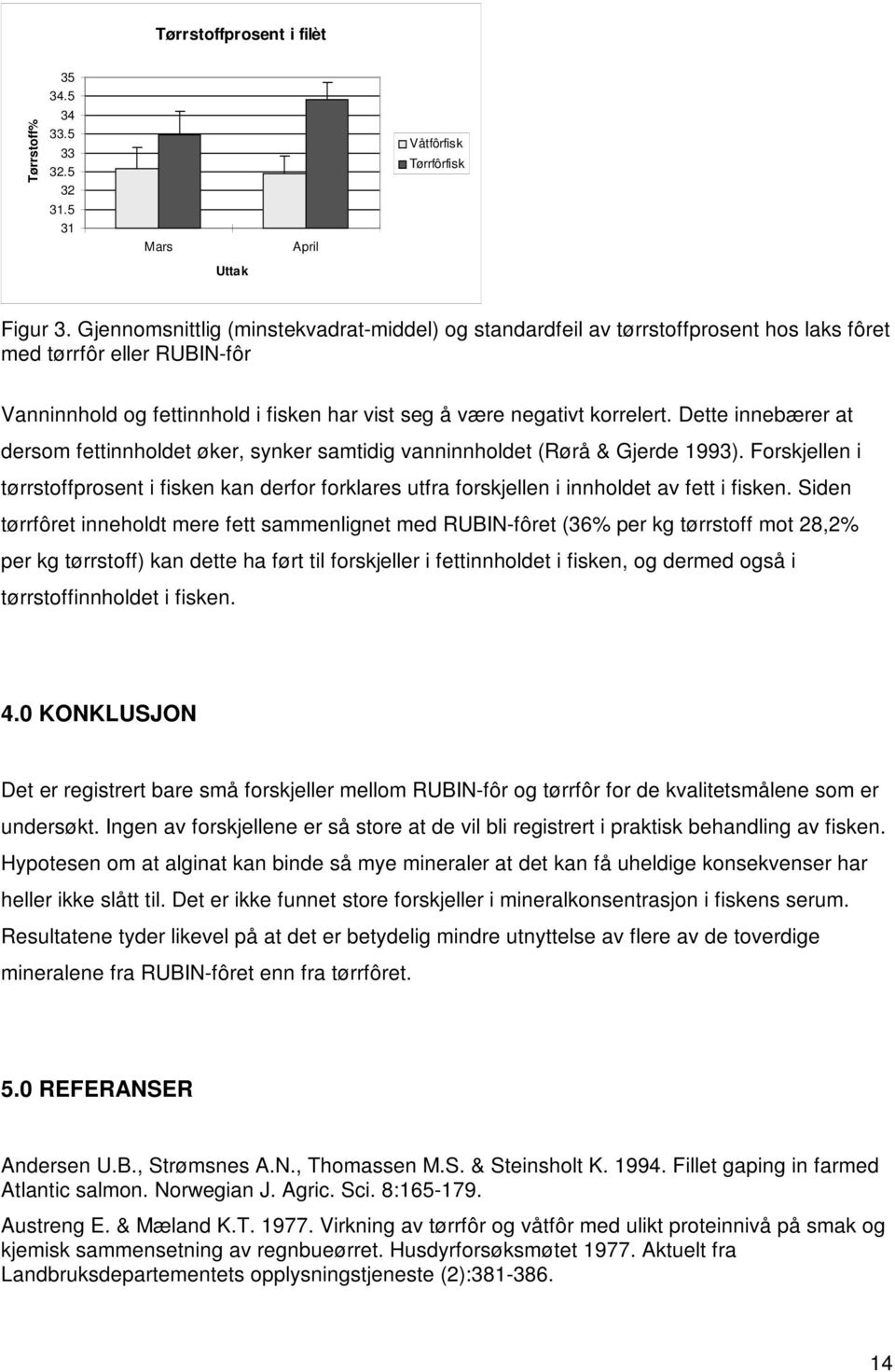 Dette innebærer at dersom fettinnholdet øker, synker samtidig vanninnholdet (Rørå & Gjerde 1993).