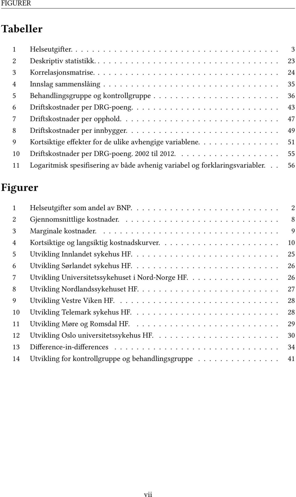 ............................ 47 8 Driftskostnader per innbygger............................ 49 9 Kortsiktige effekter for de ulike avhengige variablene............... 51 10 Driftskostnader per DRG-poeng.