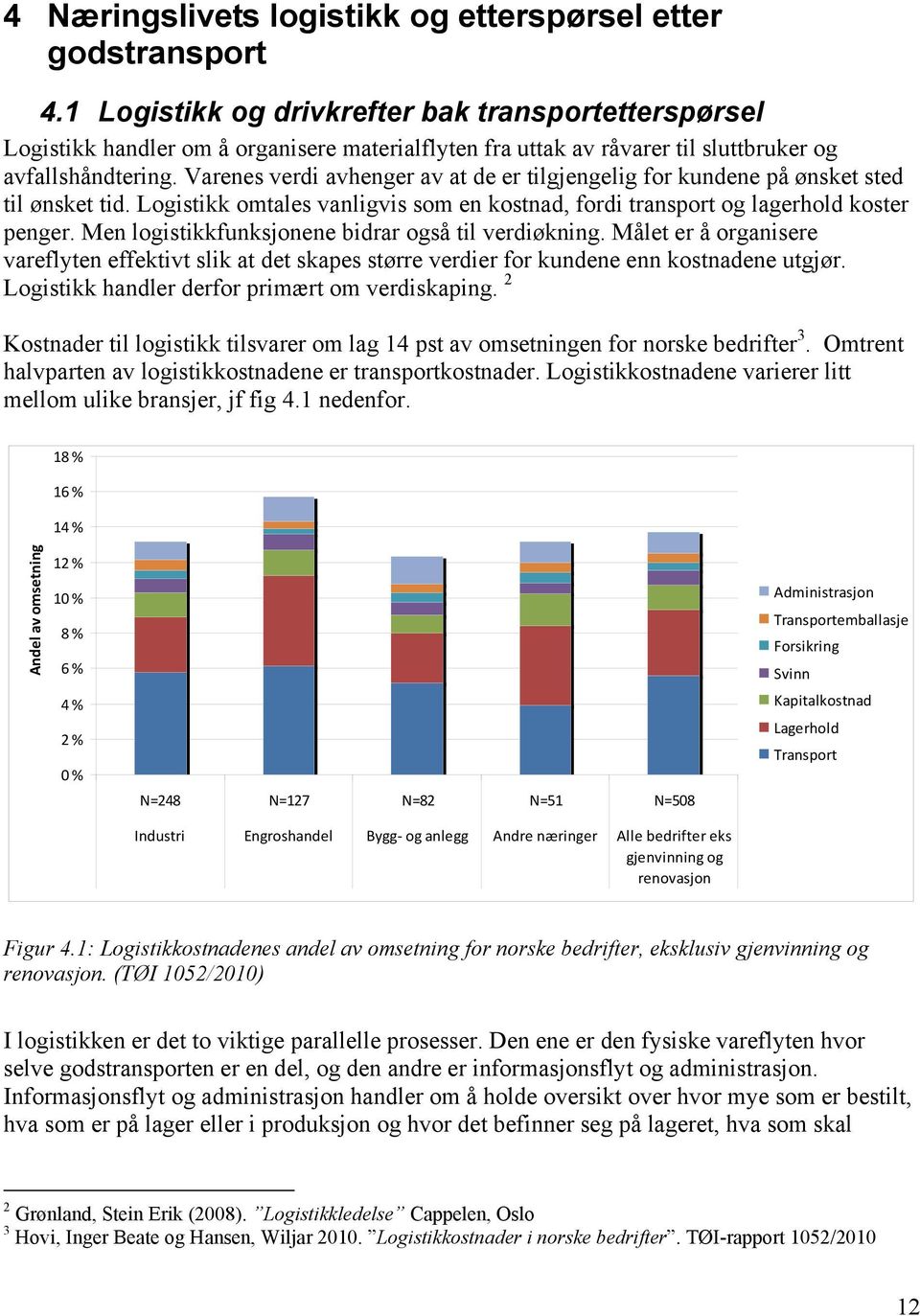 Varenes verdi avhenger av at de er tilgjengelig for kundene på ønsket sted til ønsket tid. Logistikk omtales vanligvis som en kostnad, fordi transport og lagerhold koster penger.