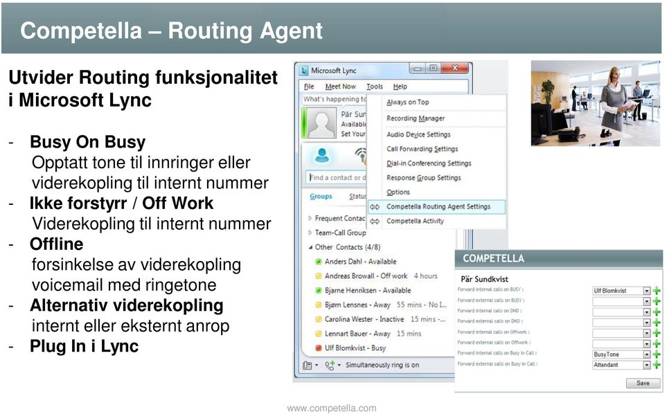 Work Viderekopling til internt nummer - Offline forsinkelse av viderekopling voicemail med