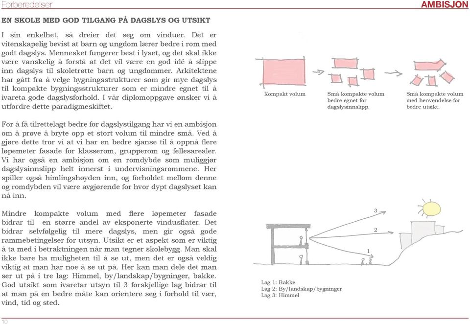 Arkitektene har gått fra å velge bygningsstrukturer som gir mye dagslys til kompakte bygningsstrukturer som er mindre egnet til å ivareta gode dagslysforhold.