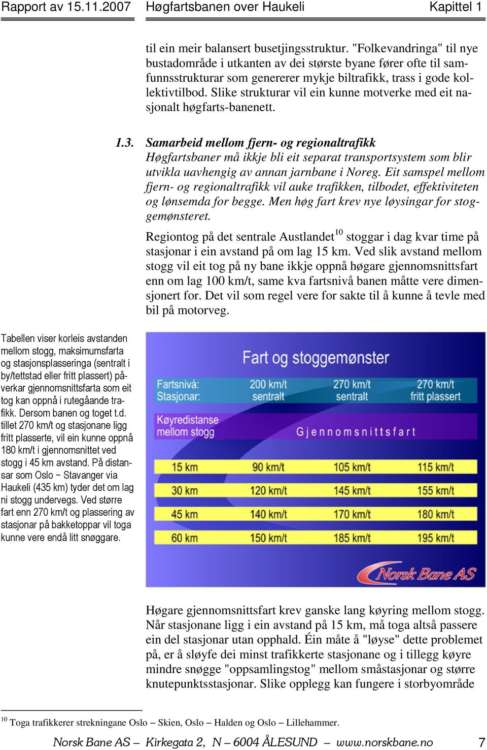 Slike strukturar vil ein kunne motverke med eit nasjonalt høgfarts-banenett.