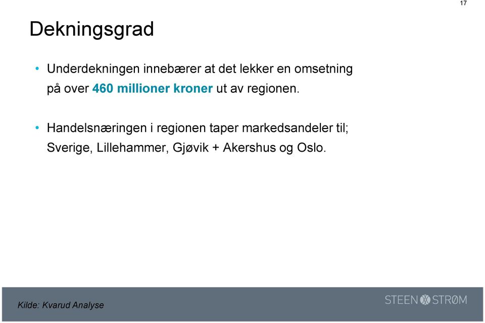 Handelsnæringen i regionen taper markedsandeler til;