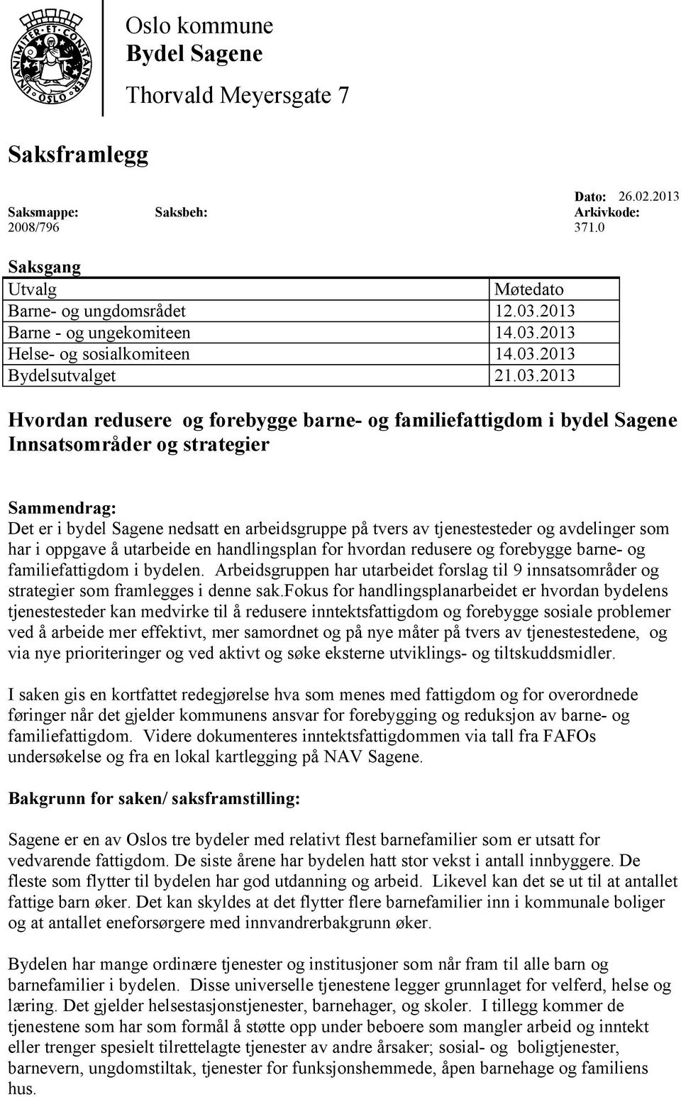 2013 Helse- og sosialkomiteen 14.03.