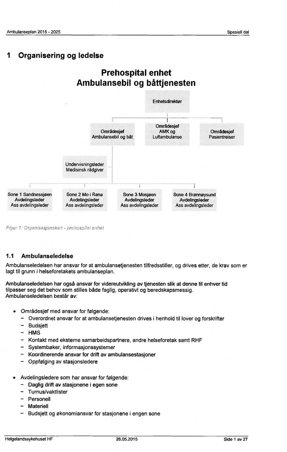 avdelingsleder Ass avdelingsleder Ass avdelingsleder Ass avdelingsleder Figur T Organisasjonskart - pre/7ospira/ e/7/jet 1.