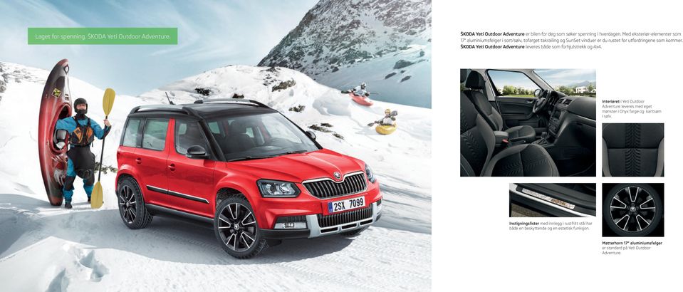 ŠKODA Yeti Outdoor Adventure leveres både som forhjulstrekk og 4x4.