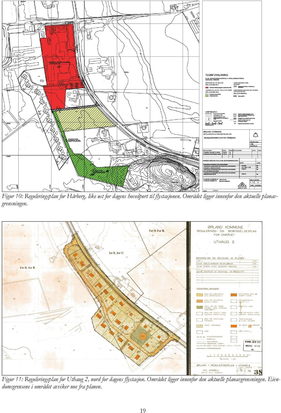 Figur 11: Reguleringsplan for Uthaug 2, nord for dagens flystasjon.