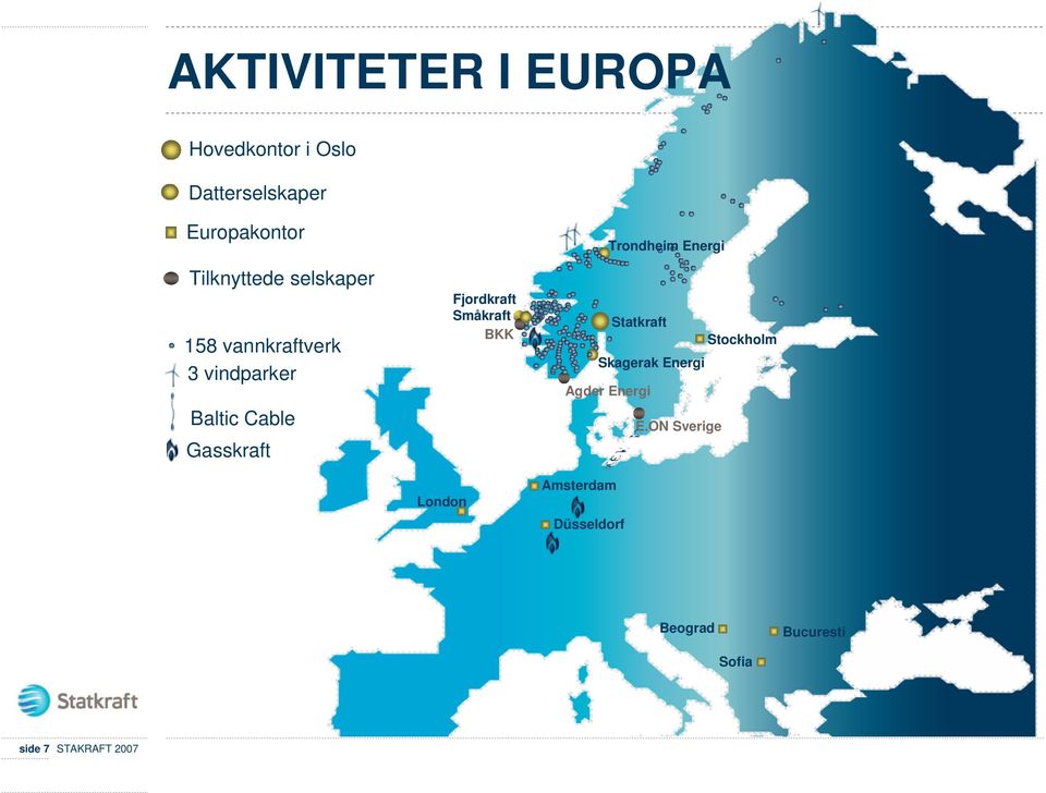 London Fjordkraft Småkraft BKK Trondheim Energi Statkraft Stockholm Skagerak