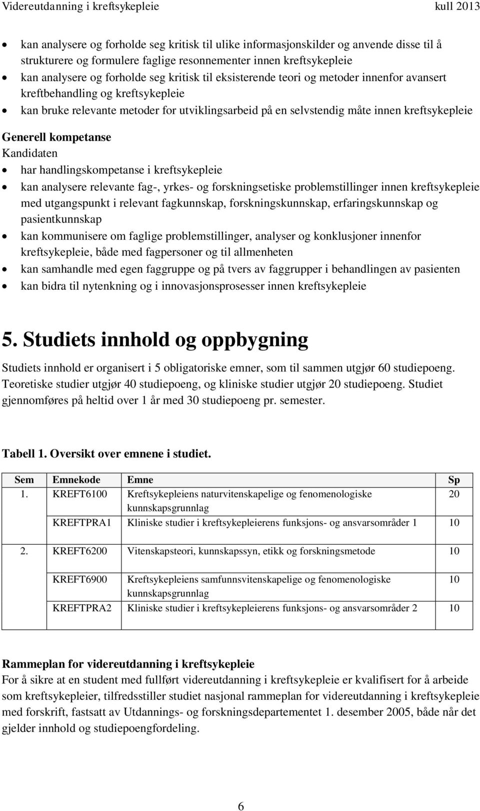 Kandidaten har handlingskompetanse i kreftsykepleie kan analysere relevante fag-, yrkes- og forskningsetiske problemstillinger innen kreftsykepleie med utgangspunkt i relevant fagkunnskap,