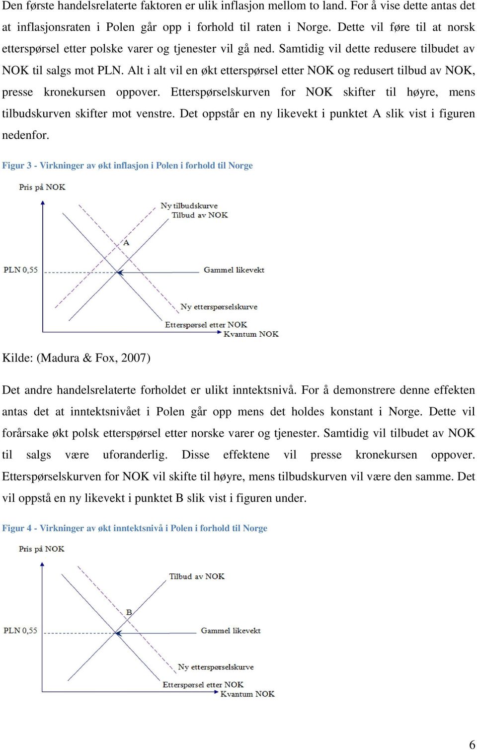 Alt i alt vil en økt etterspørsel etter NOK og redusert tilbud av NOK, presse kronekursen oppover. Etterspørselskurven for NOK skifter til høyre, mens tilbudskurven skifter mot venstre.