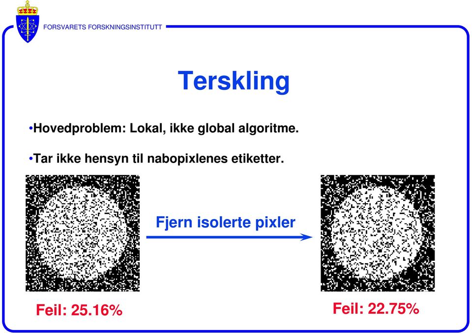 Tar ikke hensyn til nabopixlenes