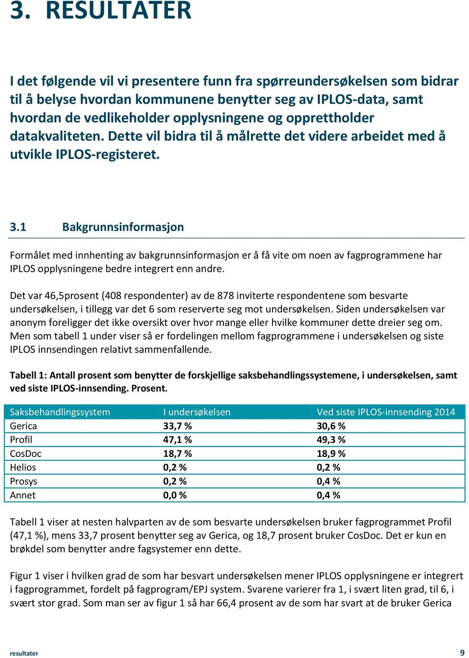 1 Bakgrunnsinfrmasjn Frmålet med innhenting av bakgrunnsinfrmasjn er å få vite m nen av fagprgrammene har IPLOS pplysningene bedre integrert enn andre.