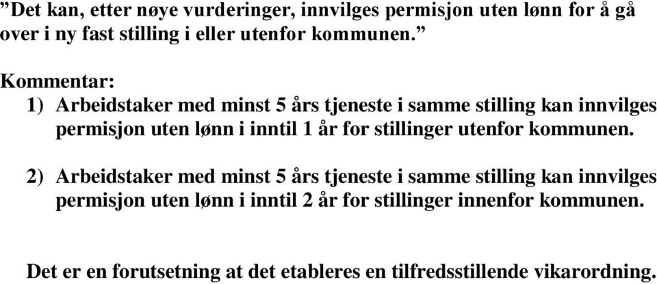 stillinger utenfor kommunen.