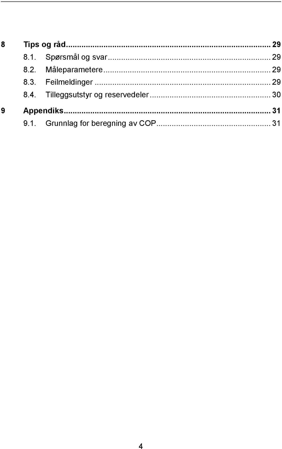 Tilleggsutstyr og reservedeler... 30 9 Appendiks.