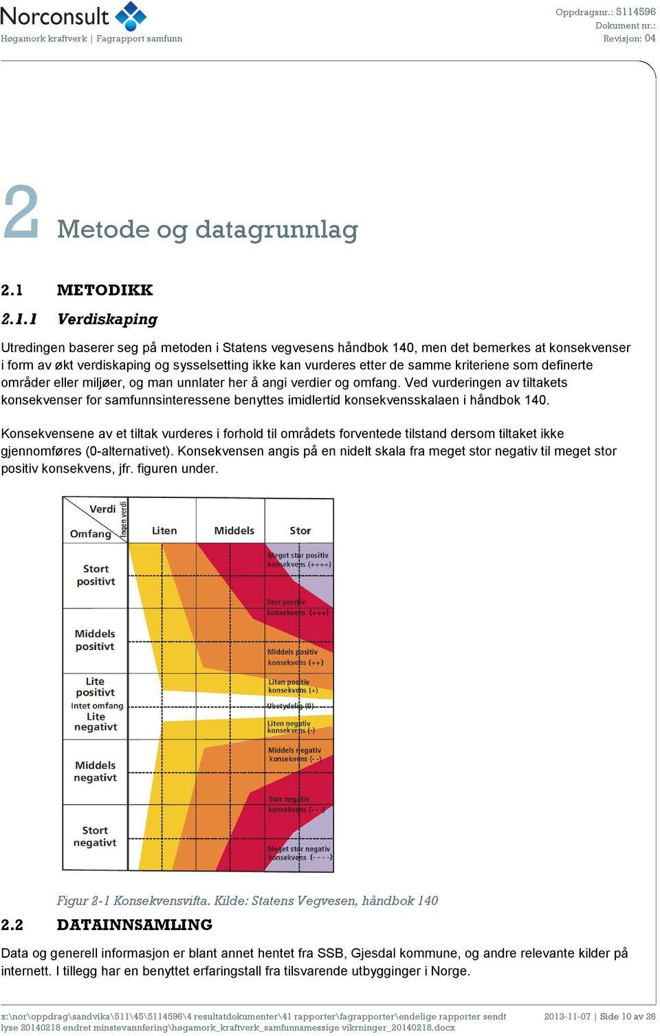 1 Verdiskaping Utredingen baserer seg på metoden i Statens vegvesens håndbok 140, men det bemerkes at konsekvenser i form av økt verdiskaping og sysselsetting ikke kan vurderes etter de samme