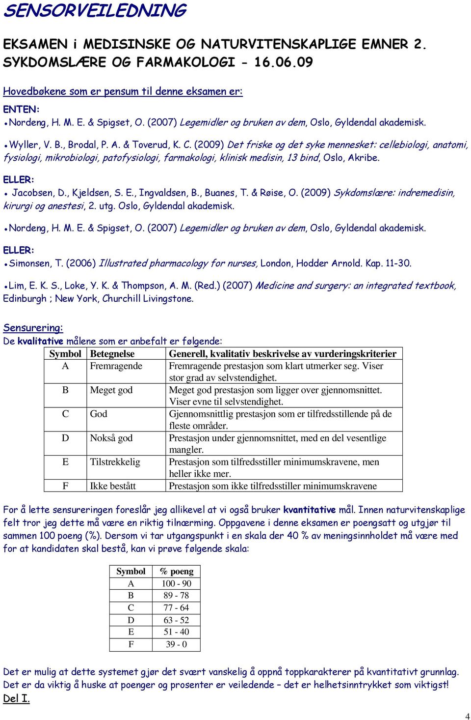 (2009) Det friske og det syke mennesket: cellebiologi, anatomi, fysiologi, mikrobiologi, patofysiologi, farmakologi, klinisk medisin, 13 bind, Oslo, Akribe. ELLER: Jacobsen, D., Kjeldsen, S. E., Ingvaldsen, B.