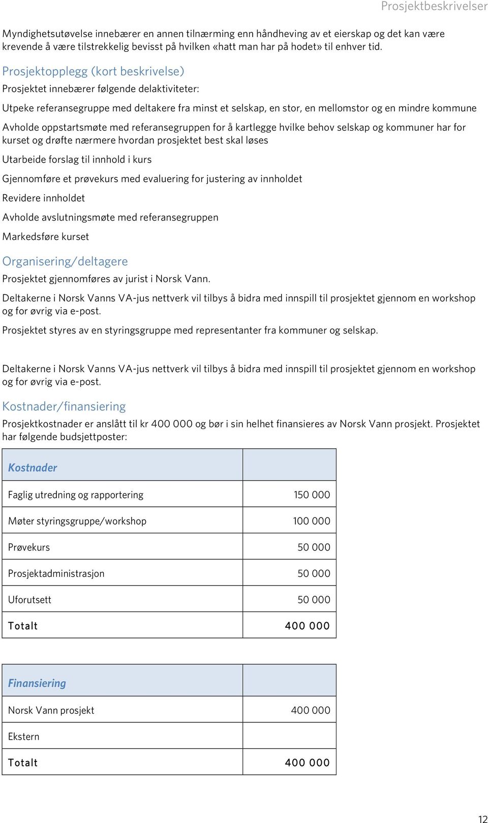 oppstartsmøte med referansegruppen for å kartlegge hvilke behov selskap og kommuner har for kurset og drøfte nærmere hvordan prosjektet best skal løses Utarbeide forslag til innhold i kurs