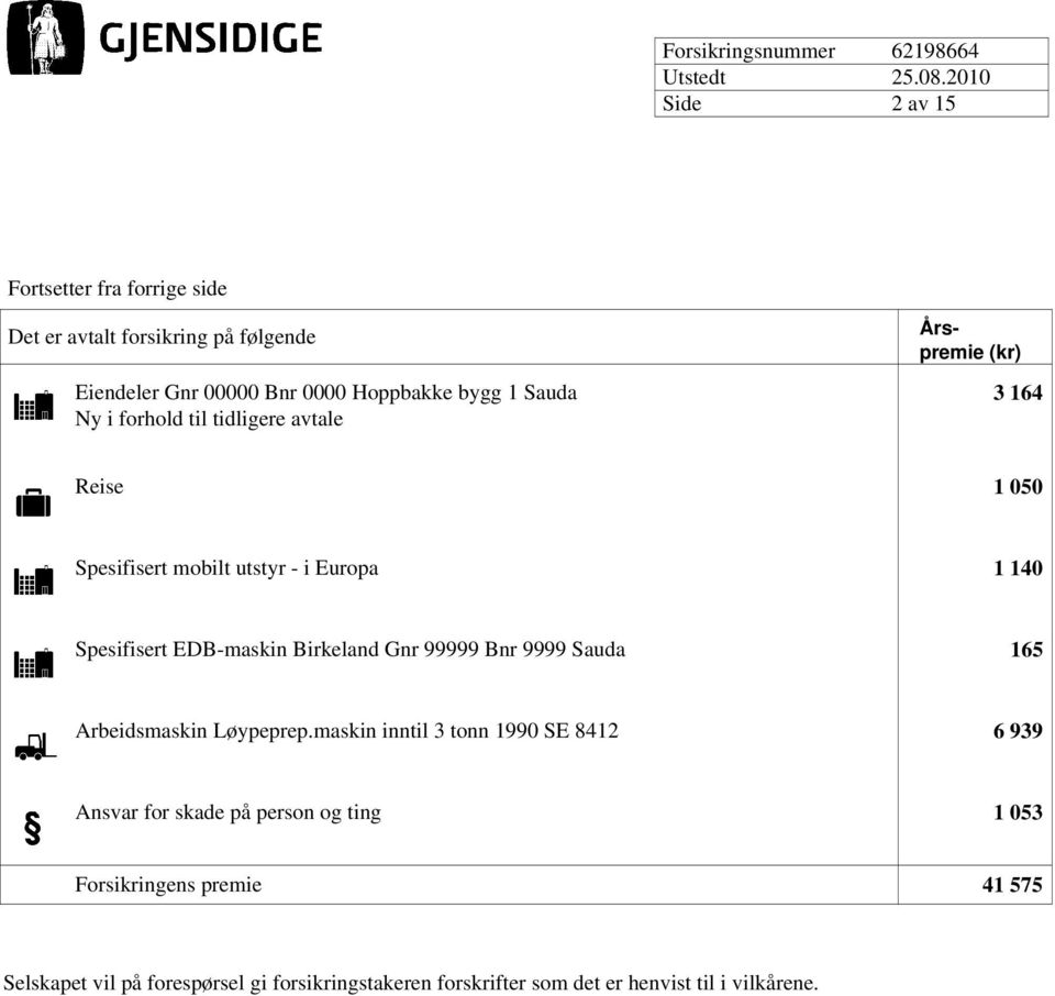 Birkeland Gnr 99999 Bnr 9999 Sauda 165 Arbeidsmaskin Løypeprep.