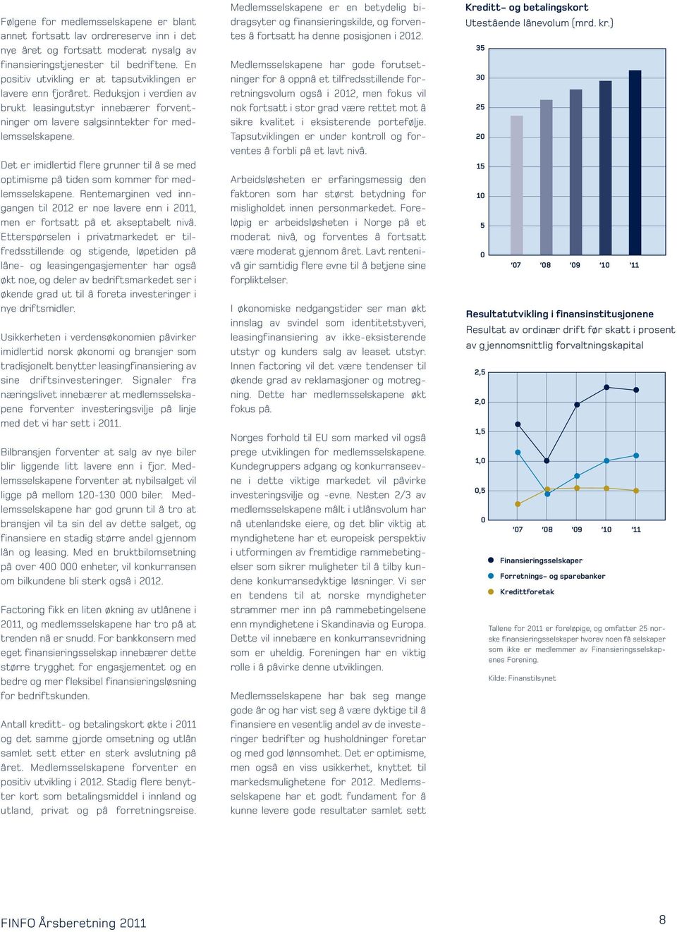 Det er imidlertid flere grunner til å se med optimisme på tiden som kommer for medlemsselskapene. Rentemarginen ved inngangen til 2012 er noe lavere enn i 2011, men er fortsatt på et akseptabelt nivå.