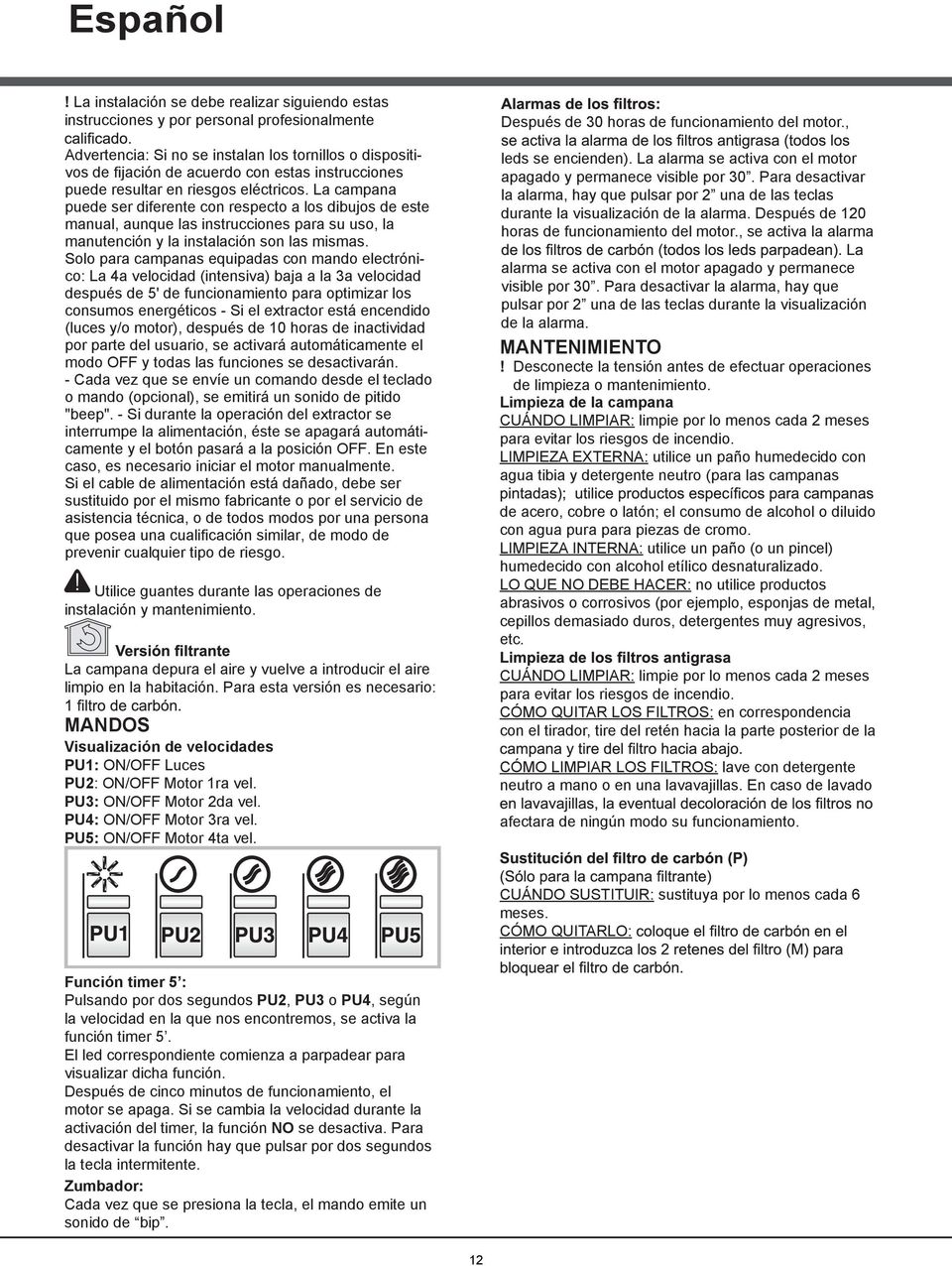 instrucciones puede resultar en riesgos eléctricos.