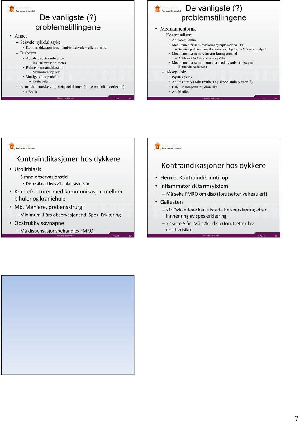 som maskerer symptomer på TFS Sedativa, psykotrope medikamenter, nevroleptika, NSAID sterke analgetika Medikamenter som reduserer krampeterskel Antabbus.