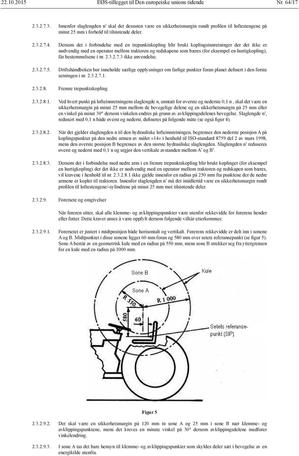 Dersom det i forbindelse med en trepunktskopling blir brukt koplingsinnretninger der det ikke er nødvendig med en operatør mellom traktoren og redskapene som bæres (for eksempel en hurtigkopling),