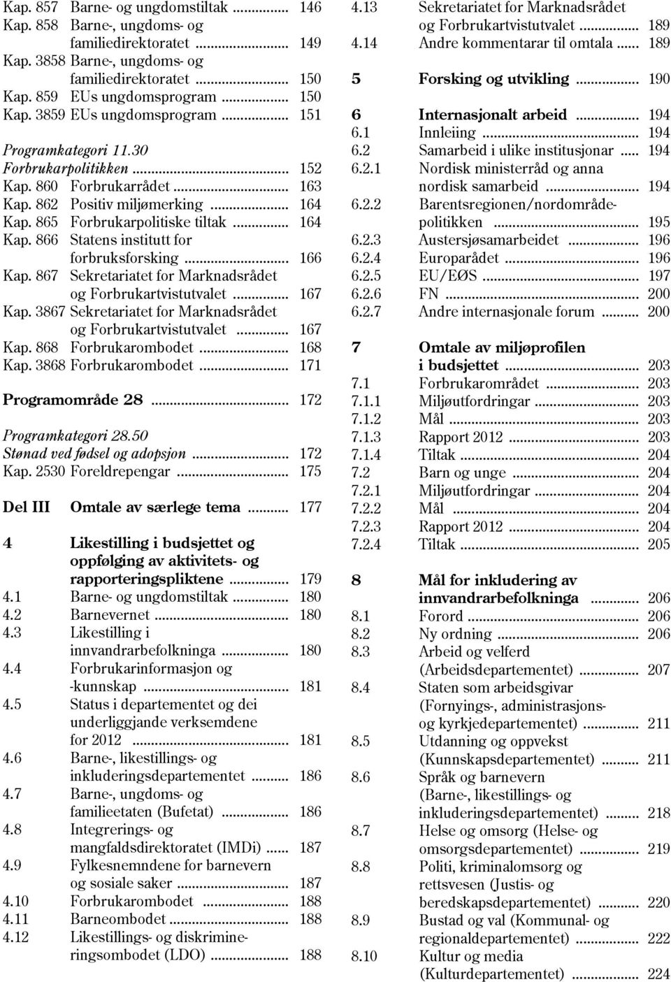 .. 166 Kap. 867 Sekretariatet for Marknadsrådet og Forbrukartvistutvalet... 167 Kap. 3867 Sekretariatet for Marknadsrådet og Forbrukartvistutvalet... 167 Kap. 868 Forbrukarombodet... 168 Kap.