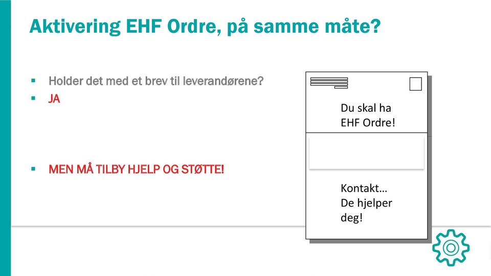 leverandørene? JA Du skal ha EHF Ordre!