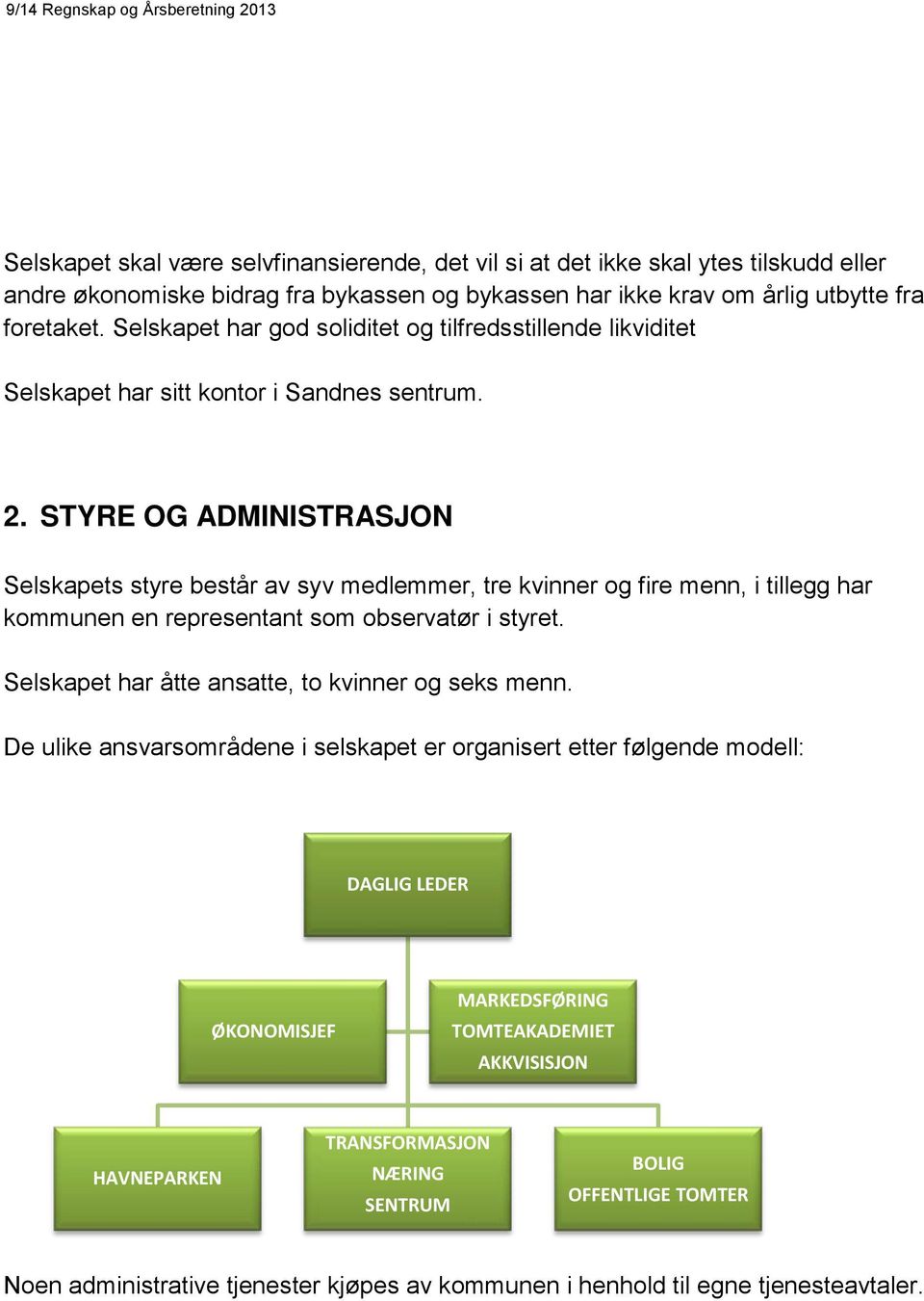 STYRE OG ADMINISTRASJON Selskapets styre består av syv medlemmer, tre kvinner og fire menn, i tillegg har kommunen en representant som observatør i styret.