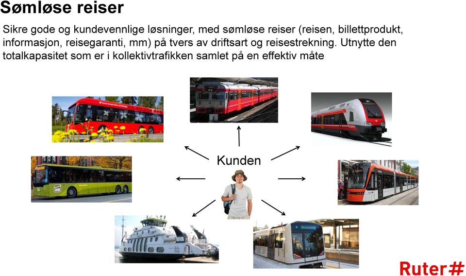 reisegaranti, mm) på tvers av driftsart og reisestrekning.