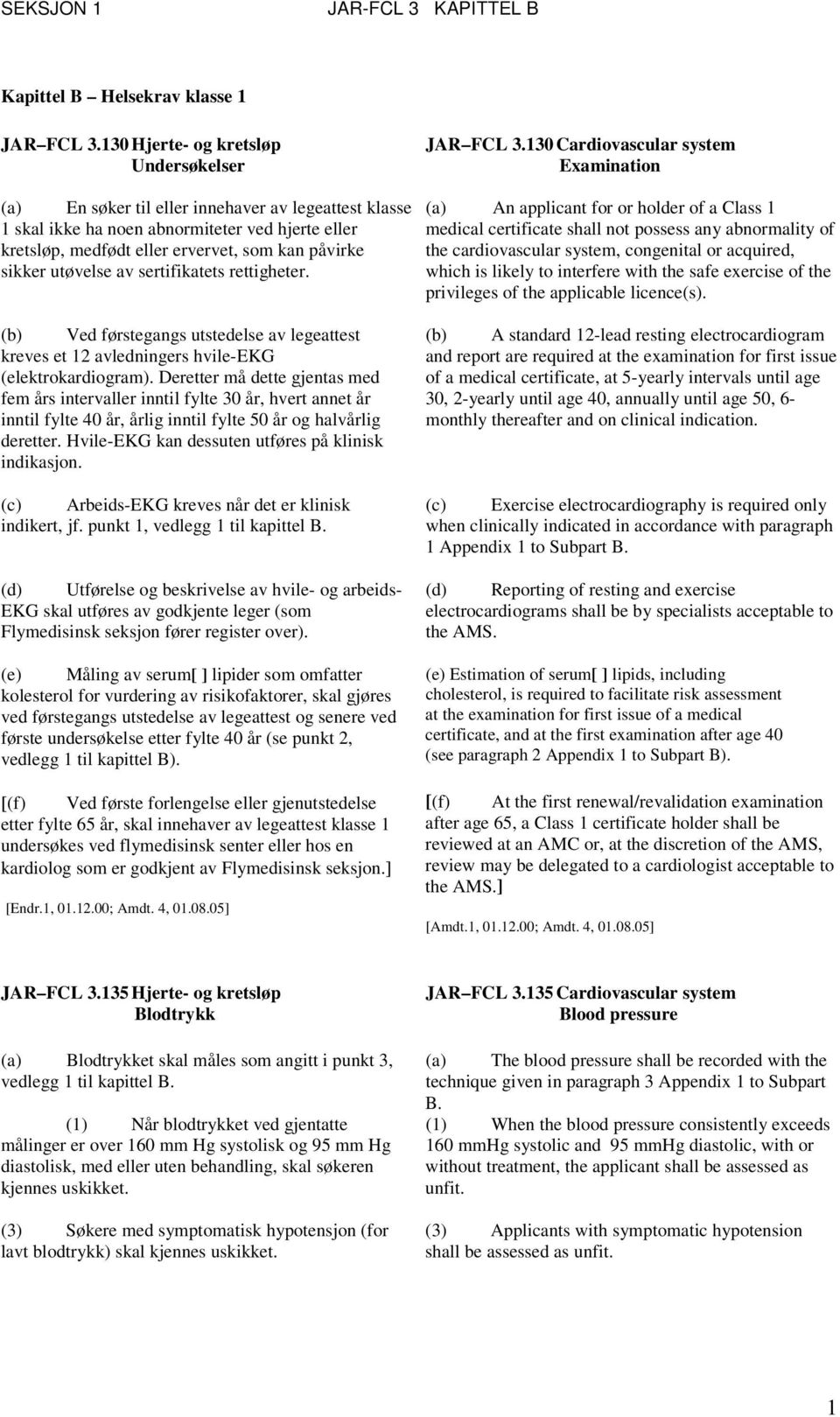 utøvelse av sertifikatets rettigheter. (b) Ved førstegangs utstedelse av legeattest kreves et 12 avledningers hvile-ekg (elektrokardiogram).