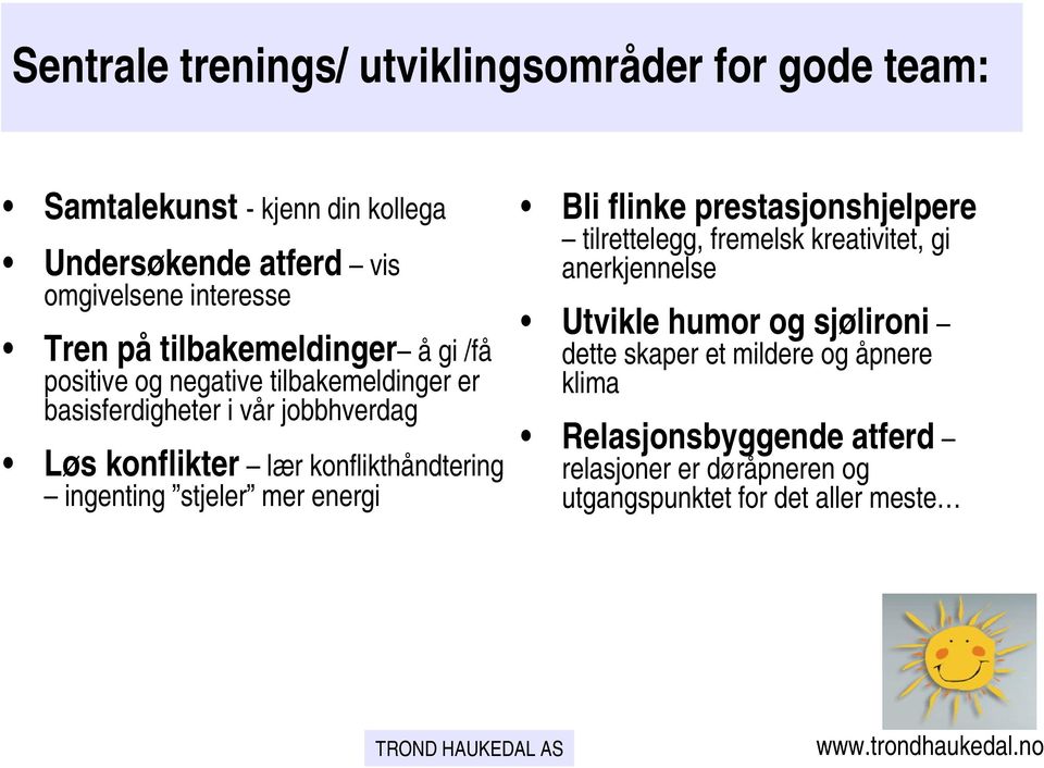 konflikthåndtering ingenting stjeler mer energi Bli flinke prestasjonshjelpere tilrettelegg, fremelsk kreativitet, gi anerkjennelse