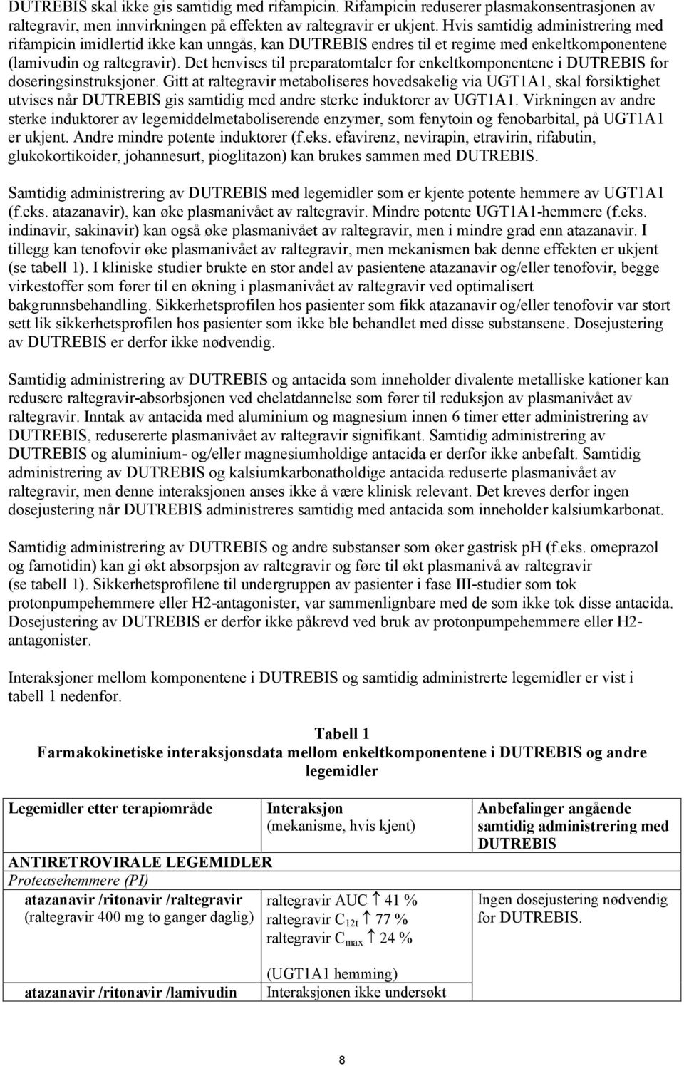 Det henvises til preparatomtaler for enkeltkomponentene i DUTREBIS for doseringsinstruksjoner.