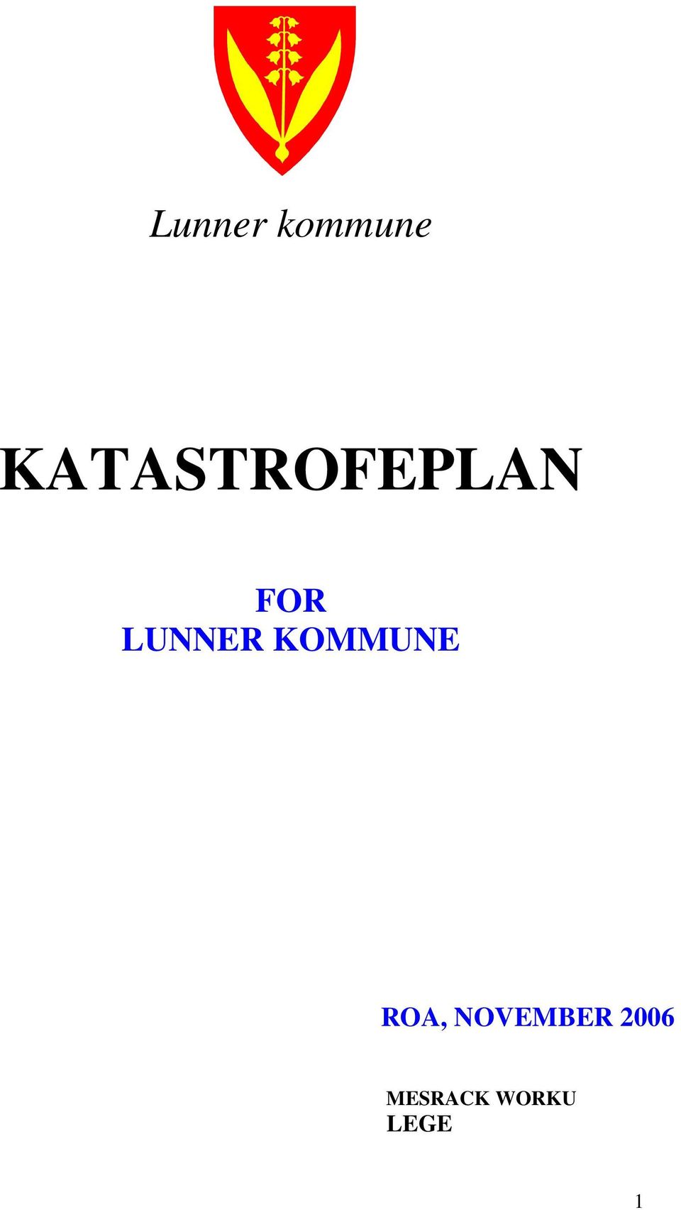 LUNNER KOMMUNE ROA,