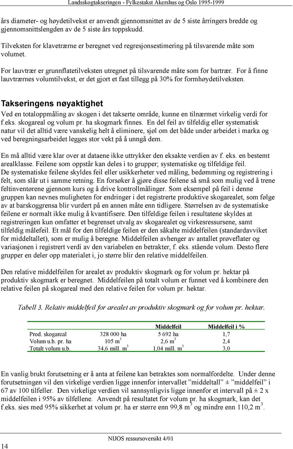 For å finne lauvtrærnes volumtilvekst, er det gjort et fast tillegg på 30% for formhøydetilveksten.