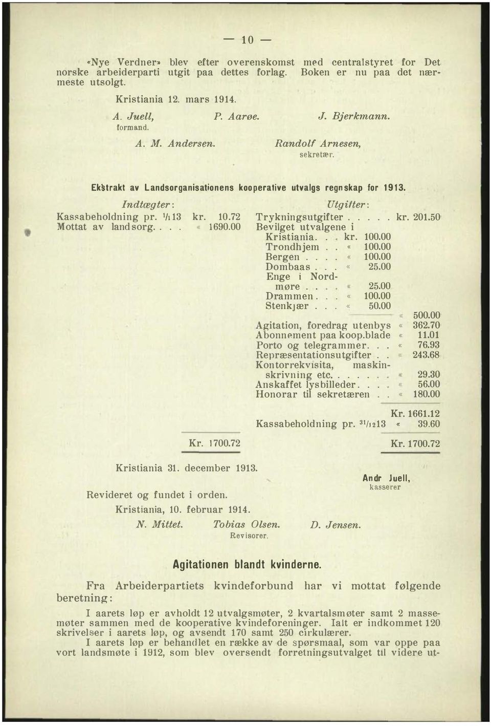 00 Utgifter: Trykningsutgifter..... kr. 0.50 Beviget utvagene i Kristiania.. kr. 00.00 Trondhjem.. «00.00 Bergen.... «00.00 Dombaas... 5.00 «Enge i Nordmøre.. 5.00 Drammen... «00.00 Stenkjær... «50.