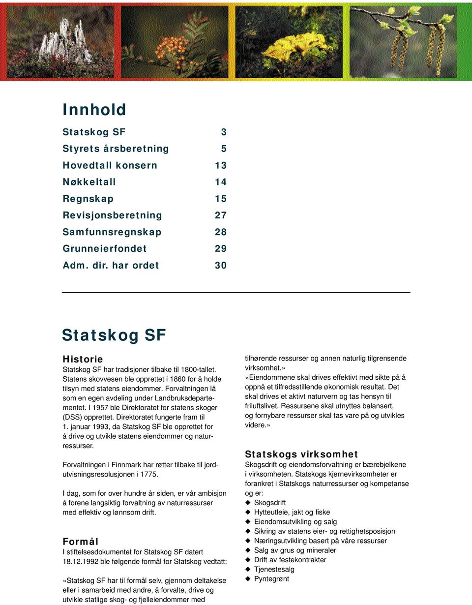 Forvaltningen lå som en egen avdeling under Landbruksdepartementet. I 1957 ble Direktoratet for statens skoger (DSS) opprettet. Direktoratet fungerte fram til 1.