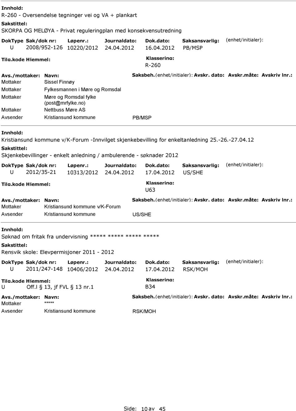 no) Nettbuss Møre AS PB/MSP v/k-forum -nnvilget skjenkebevilling for enkeltanledning 25.-26.-27.04.12 Skjenkebevillinger - enkelt anledning / ambulerende - søknader 2012 2012/35-21 10313/2012 17.04.2012 S/SH 63 Avs.