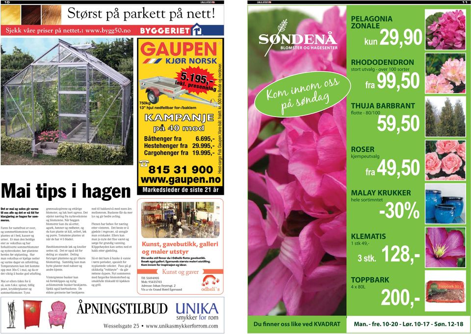 for nattefrost er over, og sommerblomstene kan plantes ut i bed, kasser og urner.