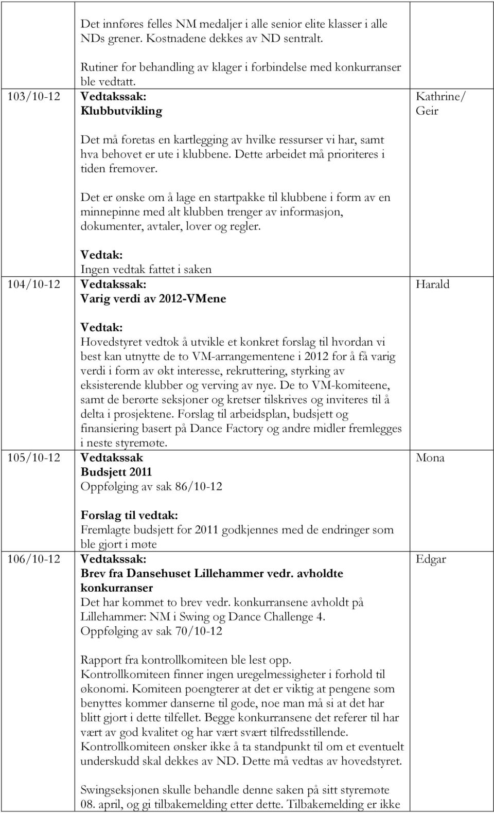 Det er ønske om å lage en startpakke til klubbene i form av en minnepinne med alt klubben trenger av informasjon, dokumenter, avtaler, lover og regler.