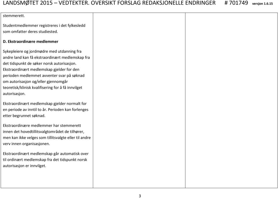 Ekstraordinært medlemskap gjelder for den perioden medlemmet avventer svar på søknad om autorisasjon og/eller gjennomgår teoretisk/klinisk kvalifisering for å få innvilget autorisasjon.