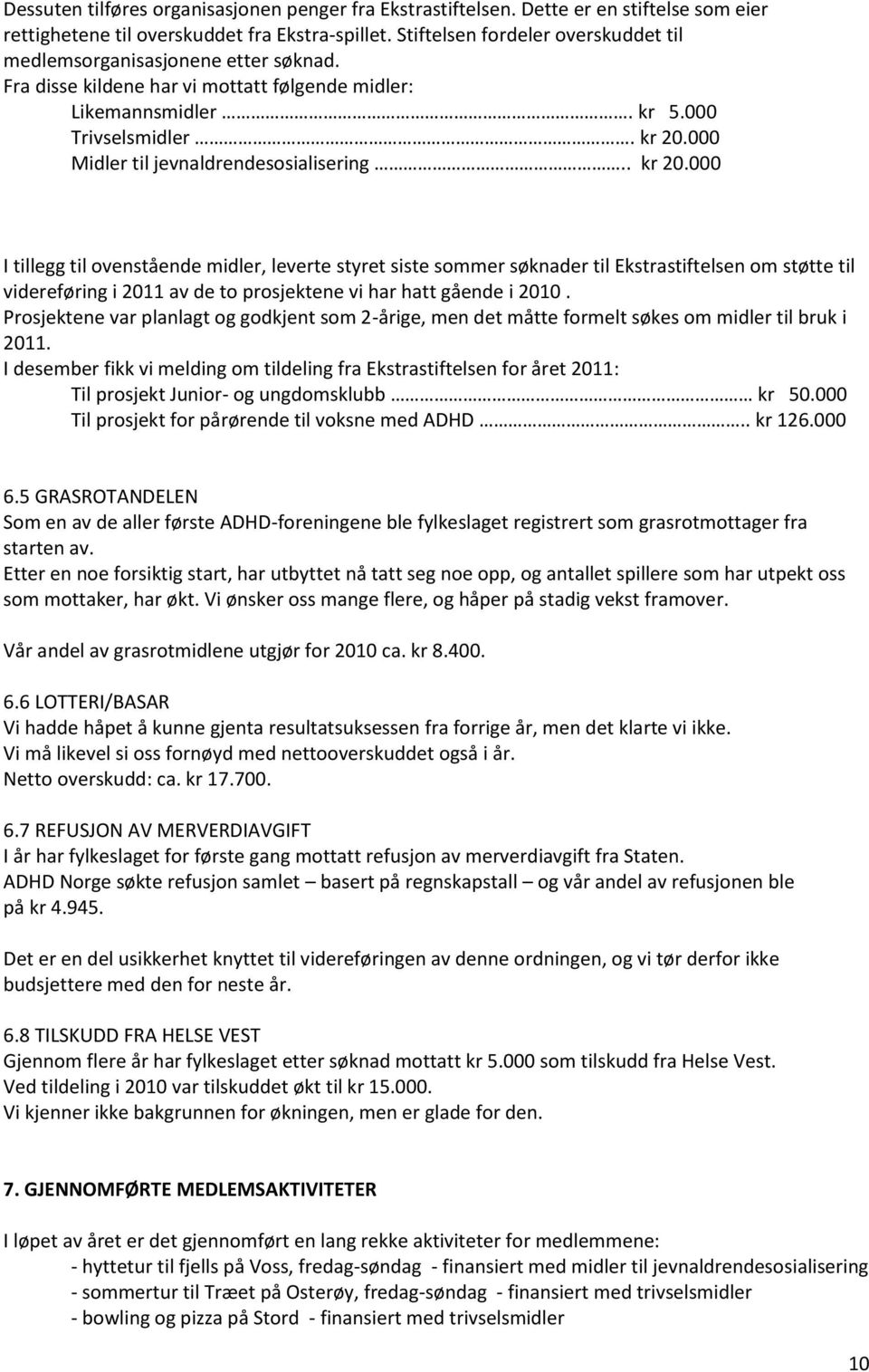 000 Midler til jevnaldrendesosialisering.. kr 20.