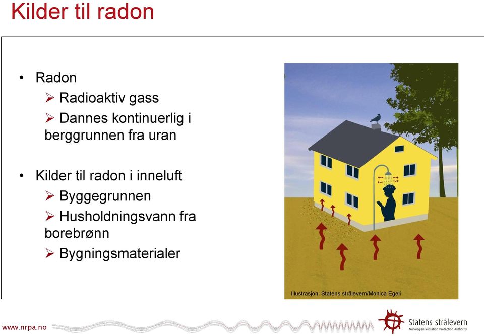 inneluft Byggegrunnen Husholdningsvann fra borebrønn