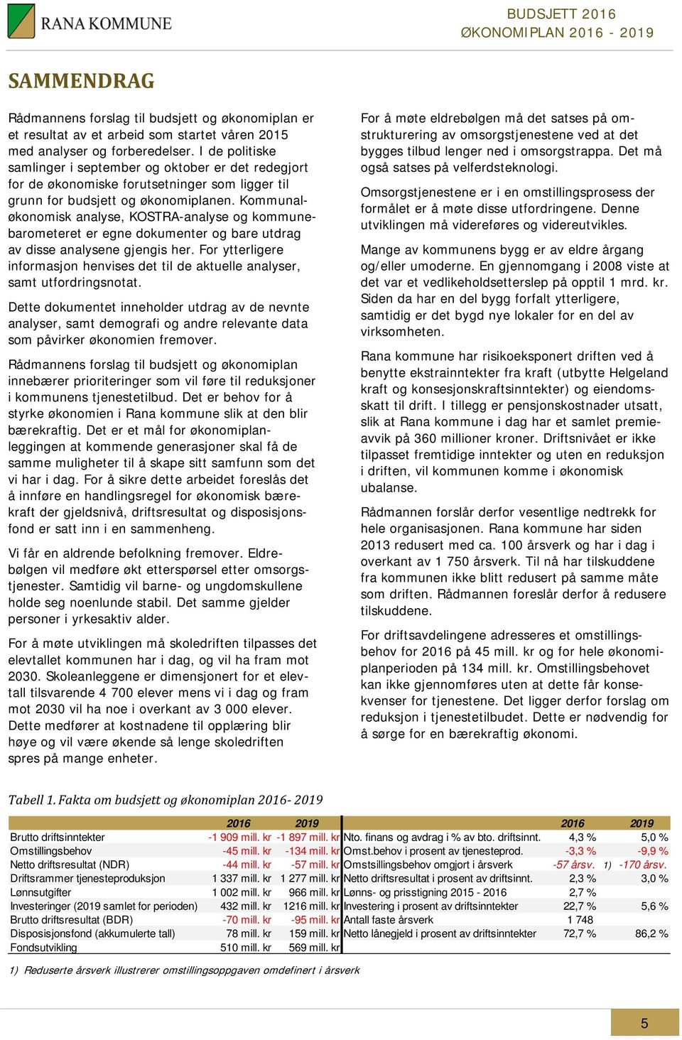 Kommunaløkonomisk analyse, KOSTRA-analyse og kommunebarometeret er egne dokumenter og bare utdrag av disse analysene gjengis her.