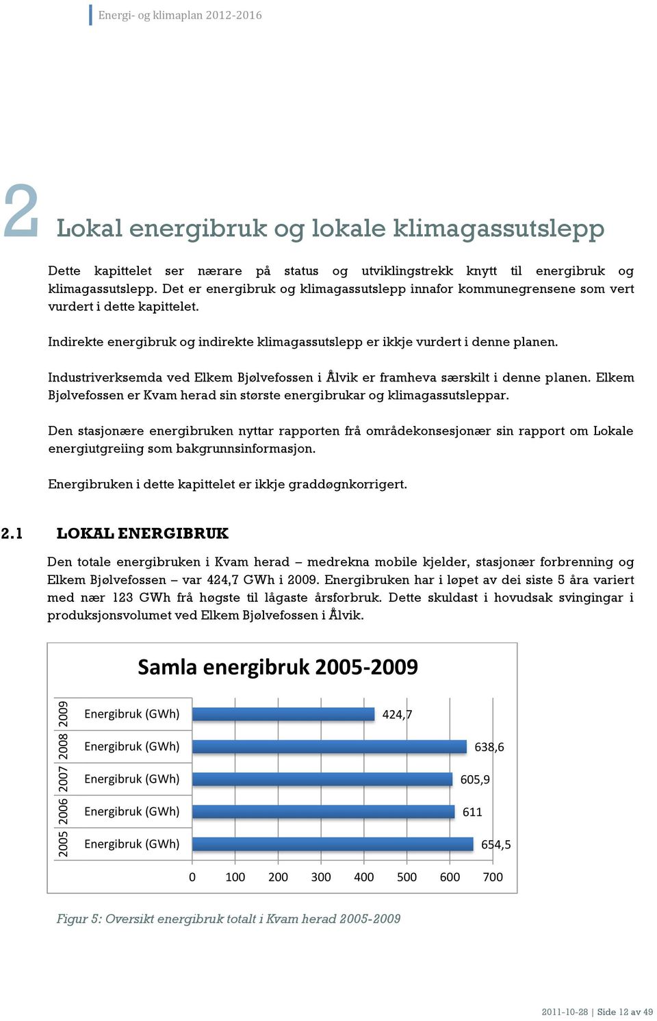 Industriverksemda ved Elkem Bjølvefossen i Ålvik er framheva særskilt i denne planen. Elkem Bjølvefossen er Kvam herad sin største energibrukar og klimagassutsleppar.