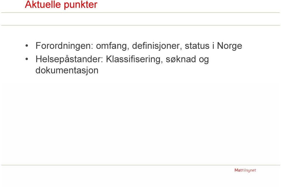 Norge Helsepåstander: