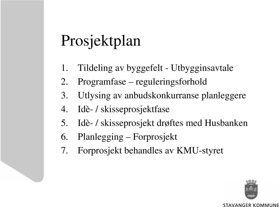 Utlysing av anbudskonkurranse planleggere 4.