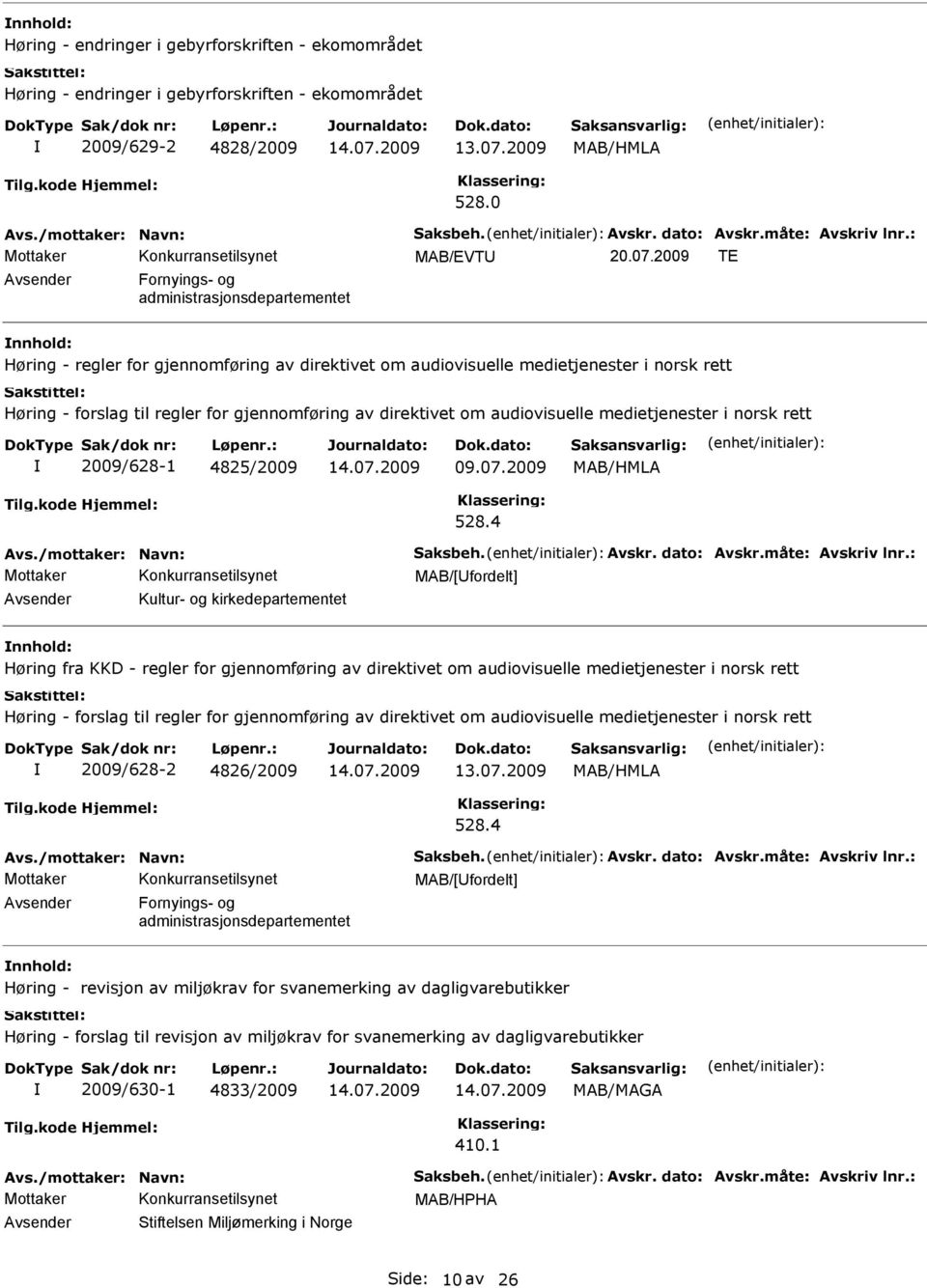 norsk rett 2009/628-1 4825/2009 09.07.2009 528.